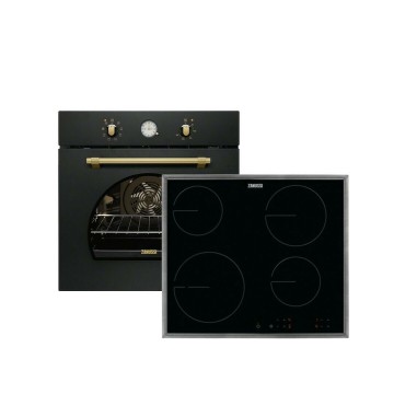 Zanussi ZOB33701CR + ZHRN642X Φούρνος άνω Πάγκου 72lt με Κεραμικές Εστίες Π59.5εκ. Μαύρος